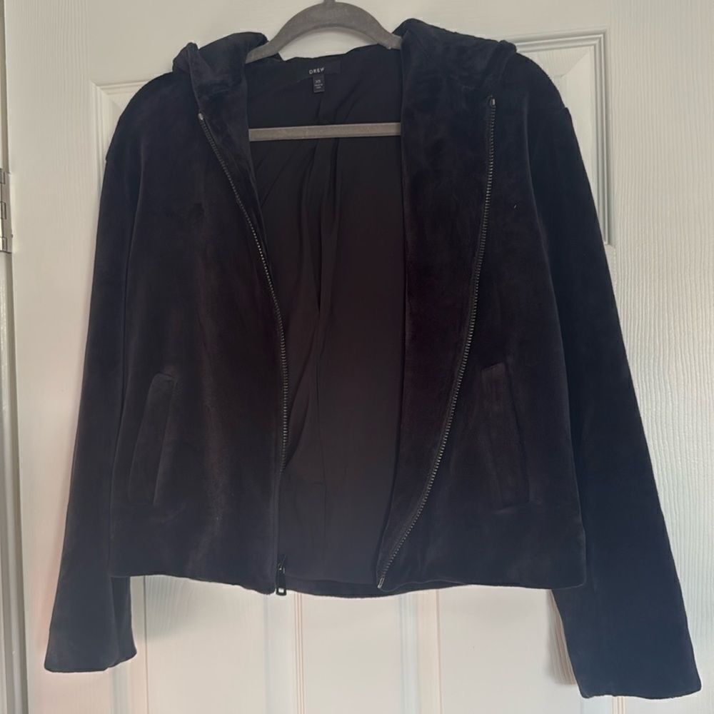 Super Soft Dress Hooded Zip Up Sweater - Black - Pockets - Like New